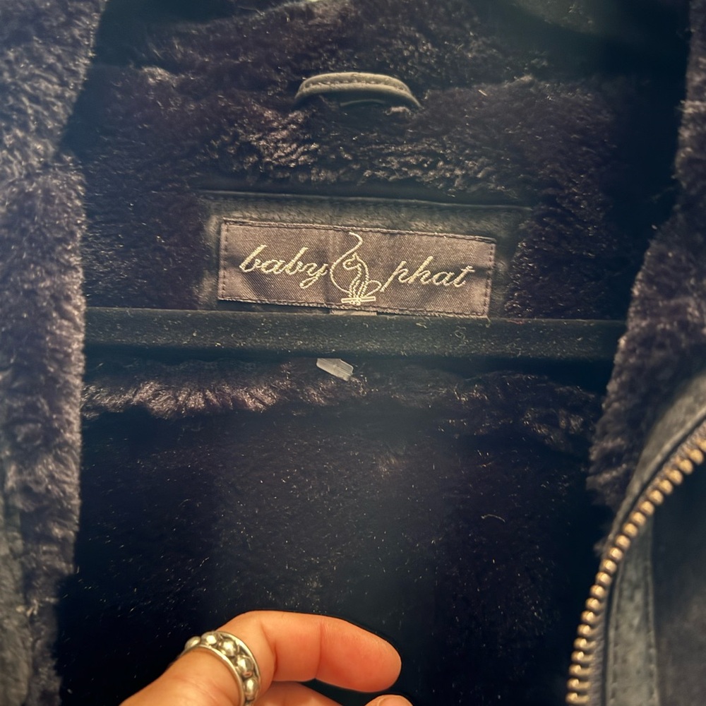 Baby Phat Black Coat with Embroidered Logo - Picture 4 of 5